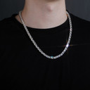 Flooded Ice Spring Clasp 6mm Street Wear Baguette Hip Hop Chain Necklace