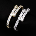 Ladies High Fashion Illusion Bangle Style Princess Cut Bling Bracelet