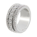 Mens Iced Rotating Thick Pharaoh Cut Micro Pave Blinged Out Hip Hop Rings