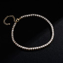 Ladies Iced Blinged Out 3mm 3A Stone Tennis Ankle Anklet Bracelet