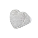 Flooded Ice 5A Micro Pave 24k .925 Silver Rose Gold Heart Rings