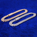 Close Cut Miami Cuban Link Iced Water 24k 925 Silver Blinged Out Chain Necklace 20mm