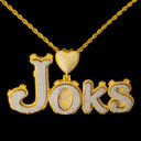 3D Raised Custom Iced Blinged Out Name Plate Personalized Pendant Necklace