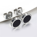 6mm - 12mm Stainless Steel Black Hole Oil Drip Round Shaped Butterfly Clasp Earrings