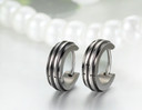 Mens Ultra Fashion Striped The Unique Man Stainless Steel Huggie Hoop Bling Earrings