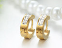 Solid Stainless Steel Iced Blinged Out Small Hoop Huggie Style Hip Hop Earrings