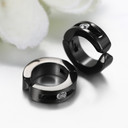 No Tarnish Stainless Steel No Piercing Clamp Huggie Hoop Bling Earrings