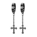 Stainless Steel Goth Cross Dangling Casual Street Wear Earrings