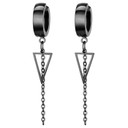 Triangle Chain Dangling Gold Silver Black over Solid Stainless Steel Earrings