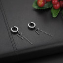 Triangle Chain Dangling Gold Silver Black over Solid Stainless Steel Earrings