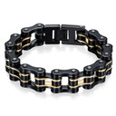 15mm Mens Biker Motorcycle Link Two Tone Stainless Steel Chain Link Bracelets