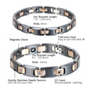 Mens His and Hers Bioenergy Magnetic Germanium Ceramic No Fade Stainless Steel Bracelets