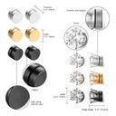 Non Piercing Magnet Magnetic Stainless Steel Bling Round Stud Earrings
