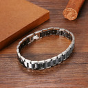 Black Gold White Ceramic Magnet Therapy Stainless Steel Mens Bracelets