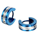 Mens Black Blue Gold Silver Designer Stainless Steel Street Wear Huggie Earrings