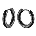 Mens Unisex Gold Black Silver over Stainless Steel Designer Hoop Earrings