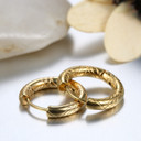 Mens Unisex Gold Black Silver over Stainless Steel Designer Hoop Earrings