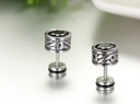 Mens Stainless Steel Classic Vintage Look Black Zircon Bling Bling No Tarnish Earrings