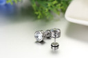 Mens Stainless Steel Classic Vintage Look Black Zircon Bling Bling No Tarnish Earrings