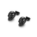 14k Gold Silver Black Stainless Steel Skeleton Skull Rocker Earrings