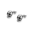 14k Gold Silver Black Stainless Steel Skeleton Skull Rocker Earrings