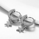 Black Silver 14k Gold over Stainless Steel Huggie Super Star Hoop Earrings