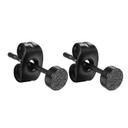 Black Matte Finish Over No Fade Stainless Steel Hip Hop Stud Earrings