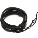 Handcrafted Cowhide Leather Knit Wrap Multi Layer High Fashion Bracelets 