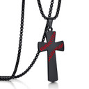 High Quality No Fade Baseball God Stainless Steel Cross Pendant Chain Necklace