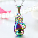 High Fashion Statement No Fade Stainless Steel Boxing Glove Hip Hop Pendant Chain Necklace