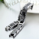 Men's High Fashion Magnetic Stone Ceramic Tungsten Square Link Bracelet