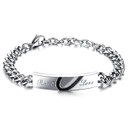 Couples Lovers Real Love No Fade Stainless Steel Heart Bracelet 