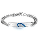 Couples Lovers Real Love No Fade Stainless Steel Heart Bracelet 