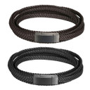 Unique Style Braided Cord Leather Stainless Steel Magnetic Closure Bracelets