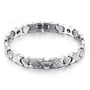 Ladies Heart Gold Bling Bling Magnetic Stone No Fade Stainless Steel Bracelets