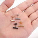 4 Pair Couples Lovers No Fade Stainless Steel Flat Bar Designer Earrings