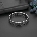 Mens Luxury Magnetic Stone Gold Tungsten Carbide Classic Casual Bracelet