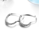 Ladies Fashion Hoop Heart Patters Stainless Steel Street Wear Casual Earrings