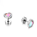 Colorful Stone Stainless Steel High Fashion Bling Street Wear Casual Earrings