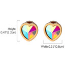 Colorful Stone Stainless Steel High Fashion Bling Street Wear Casual Earrings