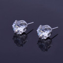 6mm / 8mm 3A CZ Round Stud Iced Push Back Hip Hop Classic Earrings