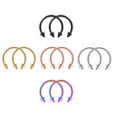 10 Piece Horseshoe No Fade Stainless Steel Nose Ring Eyebrow Septum Spice Piercing Earrings