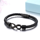 Fashion Lovers Infinity No Fade Stainless Steel Leather Rope Bracelets