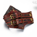 Mens Genuine Leather Pharaoh Cuff Belt Buckle Style Cuff Bracelet