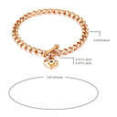 Casual Fashion No Fade Rose Gold Silver Over Stainless Steel Heart Forever Bracelets