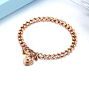 Casual Fashion No Fade Rose Gold Silver Over Stainless Steel Heart Forever Bracelets