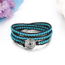 Beaded Wrap Infinity Circle Leather Cuff Charm Bracelet 