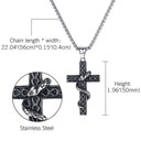 Stainless Steel Snake Serpent Men's Cross Pendant Chain Necklace