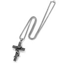 Stainless Steel Snake Serpent Men's Cross Pendant Chain Necklace