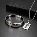 Forever Love Lovers Lock and Key Bracelet Necklace Chain Jewelry Set